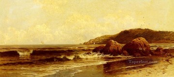  Thompson Pintura - Rompiendo surf junto a la playa Alfred Thompson Bricher